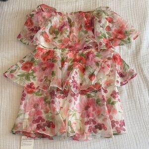 Abercrombie & Fitch Floral Mini Dress - Red and Green